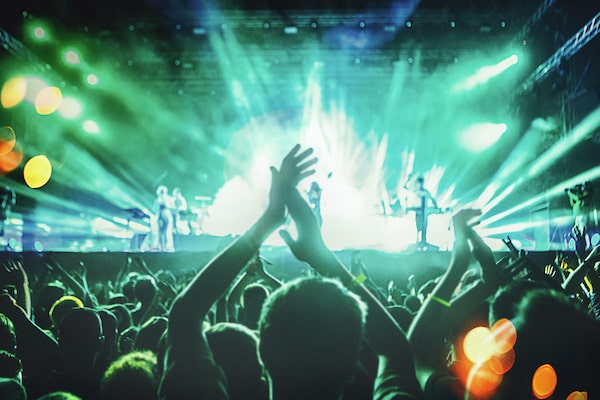 Image of people dancing at a music concert.