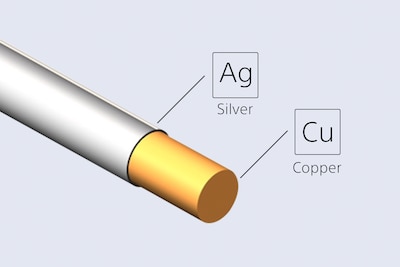 Silver-coated oxygen-free copper cable